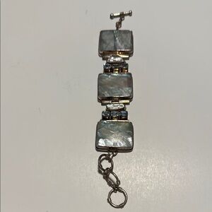 Silver Textured Square Bracelet with Antique Finish